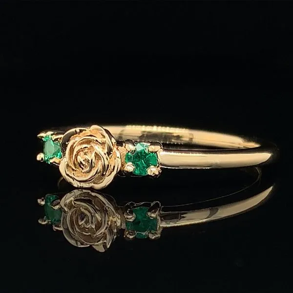 Custom Emerald Rose Ring Image 2 Geralds Jewelry Oak Harbor, WA