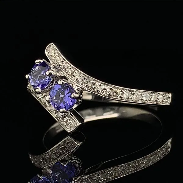 Tanzanite Two Stone And Diamond Bypass Ring Image 2 Geralds Jewelry Oak Harbor, WA