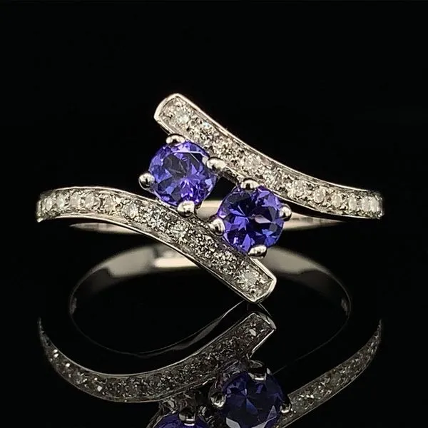 Tanzanite Two Stone And Diamond Bypass Ring Geralds Jewelry Oak Harbor, WA