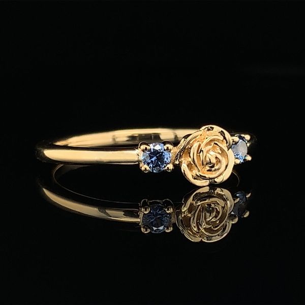 Custom Yogo Sapphire Rose Ring Image 2 Geralds Jewelry Oak Harbor, WA