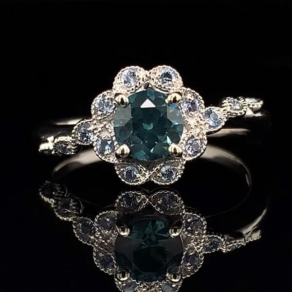 Montana And Yogo Sapphire Halo Ring With Milgrain Geralds Jewelry Oak Harbor, WA