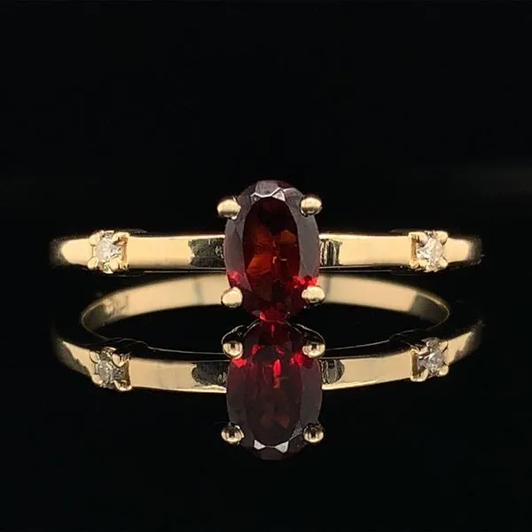 Garnet And Diamond Three Stone Ring Geralds Jewelry Oak Harbor, WA