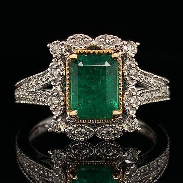 Emerald And Diamond Vintage Style Ring Geralds Jewelry Oak Harbor, WA