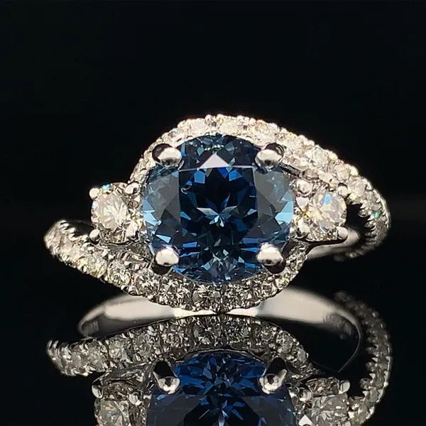 Platinum Santa Maria Aquamarine and Diamond Ring Geralds Jewelry Oak Harbor, WA