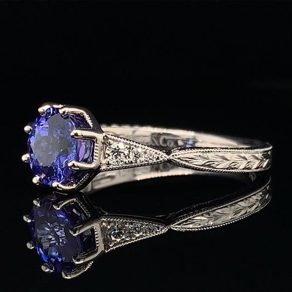 Vintage Inspired Tanzanite and Diamond Ring Image 2 Geralds Jewelry Oak Harbor, WA