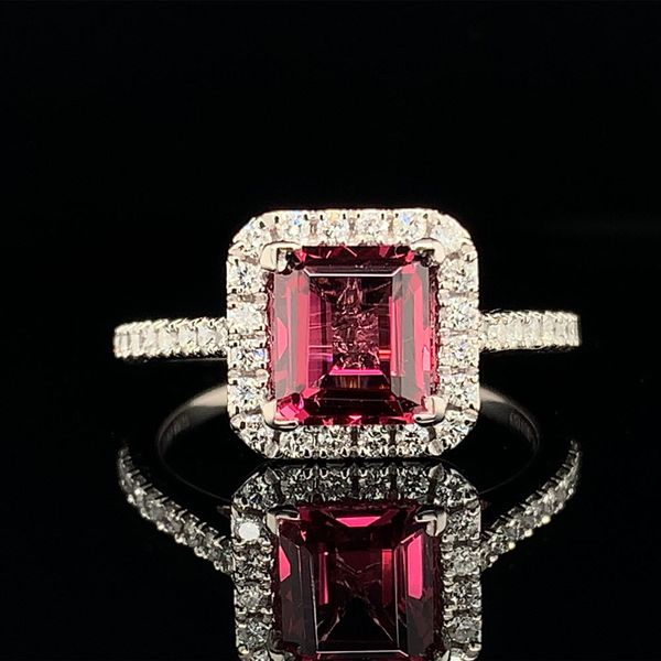 Rhodolite Garnet And Diamond Halo Ring Geralds Jewelry Oak Harbor, WA