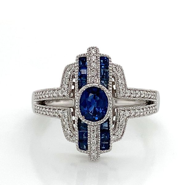 Sapphire And Diamond Vintage Style Ring Image 4 Geralds Jewelry Oak Harbor, WA