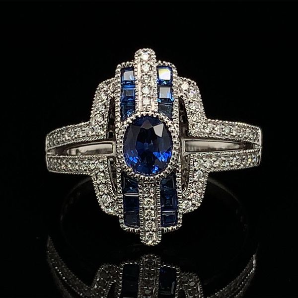 Sapphire And Diamond Vintage Style Ring Geralds Jewelry Oak Harbor, WA