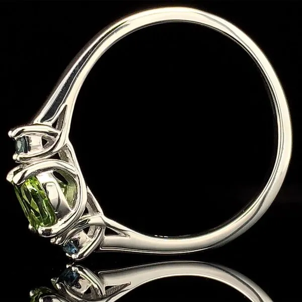 Peridot And Montana Sapphire Three Stone Ring Image 3 Geralds Jewelry Oak Harbor, WA
