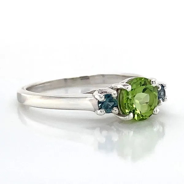 Peridot And Montana Sapphire Three Stone Ring Image 5 Geralds Jewelry Oak Harbor, WA