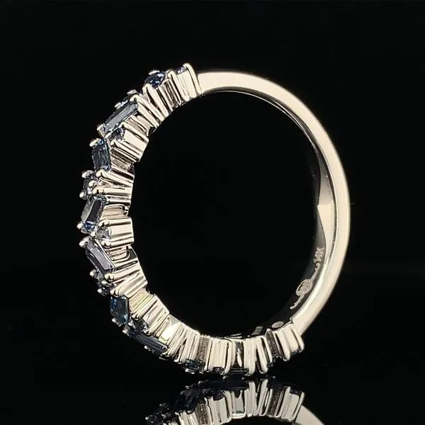 Baguette And Round Zig Zag Natural Yogo Sapphire Ring Image 3 Geralds Jewelry Oak Harbor, WA