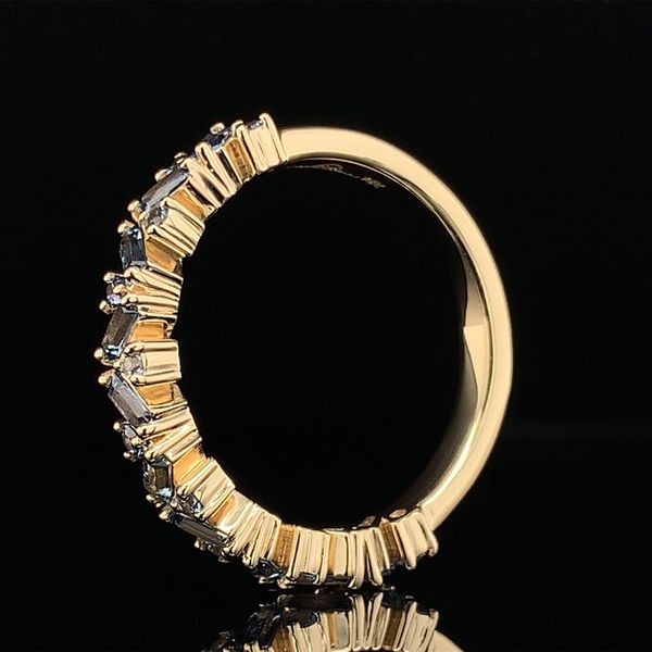 Baguette And Round Zig Zag Natural Yogo Sapphire Ring Image 3 Geralds Jewelry Oak Harbor, WA