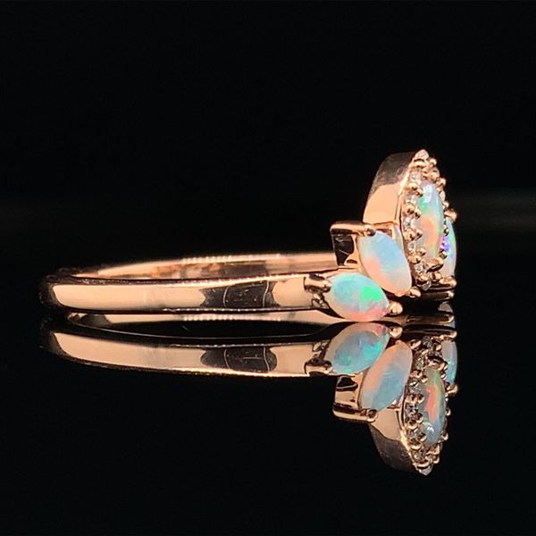 Australian Opal And Diamond Accented Chevron Ring Image 3 Geralds Jewelry Oak Harbor, WA