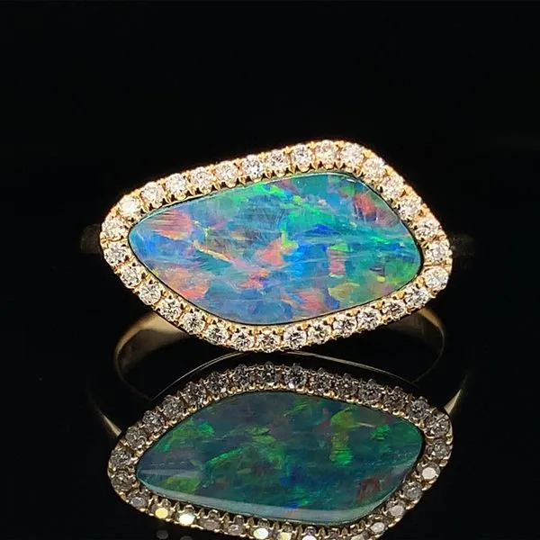 Australian Opal Doublet And Diamond Ring Geralds Jewelry Oak Harbor, WA