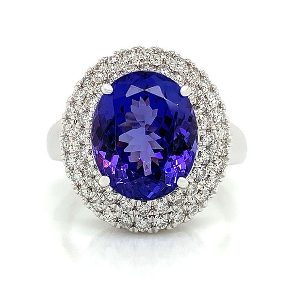 Tanzanite And Double Diamond Halo Ring Image 4 Geralds Jewelry Oak Harbor, WA