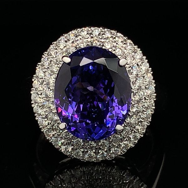 Tanzanite And Double Diamond Halo Ring Geralds Jewelry Oak Harbor, WA
