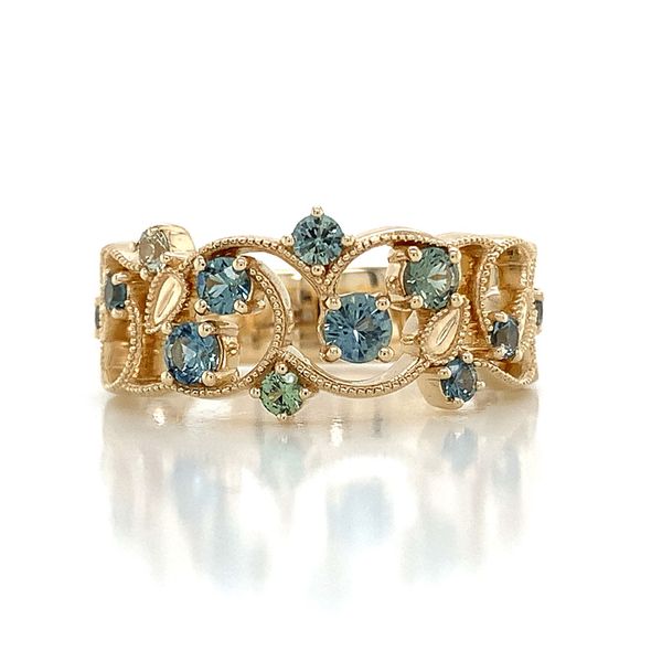 Montana Sapphire Filigree Yellow Gold Ring Image 4 Geralds Jewelry Oak Harbor, WA