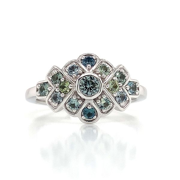 Montana Sapphire Vintage Style White Gold Ring Image 4 Geralds Jewelry Oak Harbor, WA