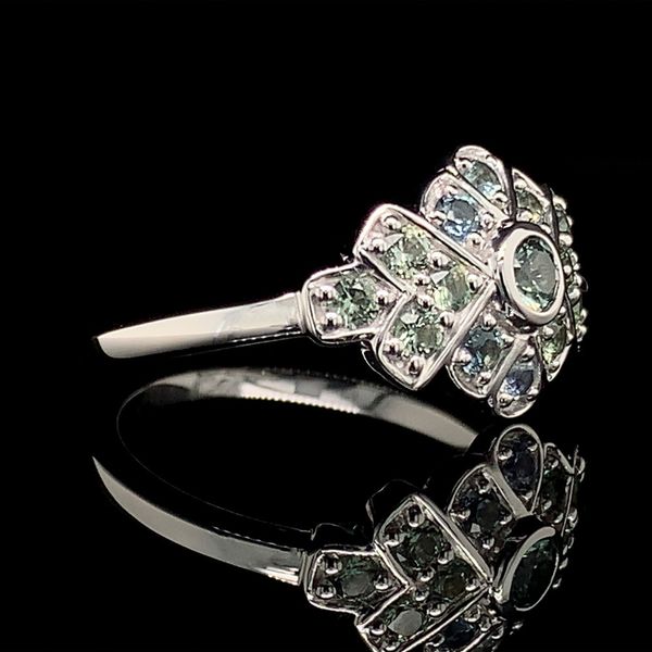 Montana Sapphire Vintage Style White Gold Ring Image 3 Geralds Jewelry Oak Harbor, WA