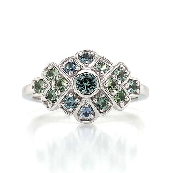 Montana Sapphire Vintage Style White Gold Ring Image 4 Geralds Jewelry Oak Harbor, WA