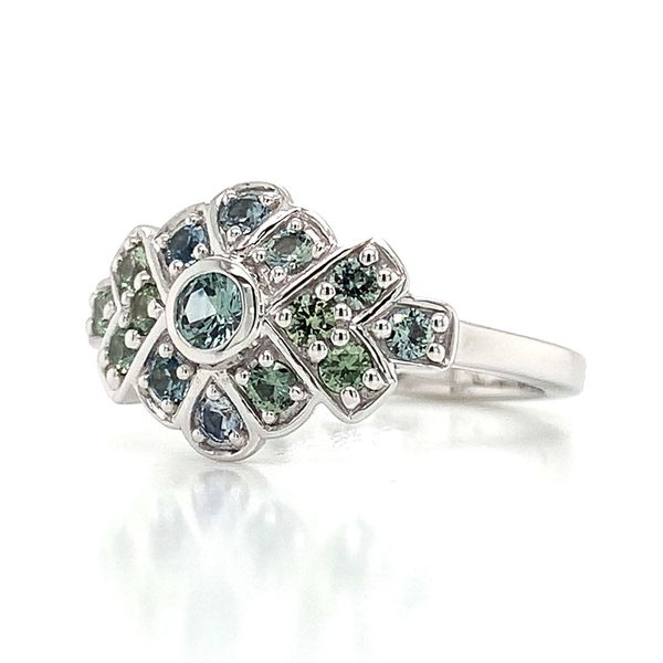Montana Sapphire Vintage Style White Gold Ring Image 5 Geralds Jewelry Oak Harbor, WA