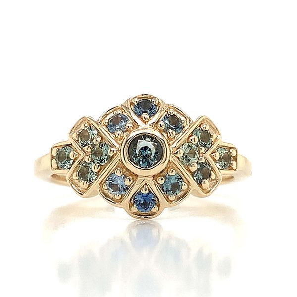 Montana Sapphire Vintage Style Yellow Gold Ring Image 4 Geralds Jewelry Oak Harbor, WA