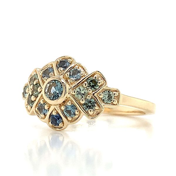 Montana Sapphire Vintage Style Yellow Gold Ring Image 5 Geralds Jewelry Oak Harbor, WA