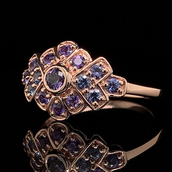 Purple Yogo Sapphire Vintage Style Rose Gold Ring Image 2 Geralds Jewelry Oak Harbor, WA