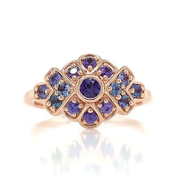 Purple Yogo Sapphire Vintage Style Rose Gold Ring Image 4 Geralds Jewelry Oak Harbor, WA