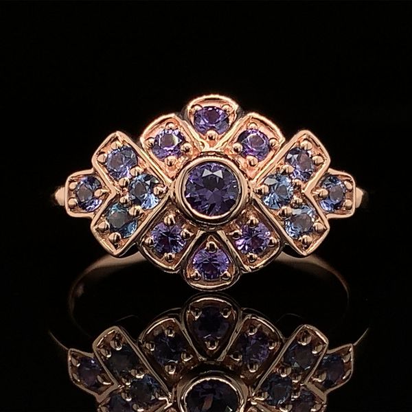 Purple Yogo Sapphire Vintage Style Rose Gold Ring Geralds Jewelry Oak Harbor, WA
