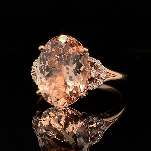 Oval Morganite And Diamond Ring Image 2 Geralds Jewelry Oak Harbor, WA