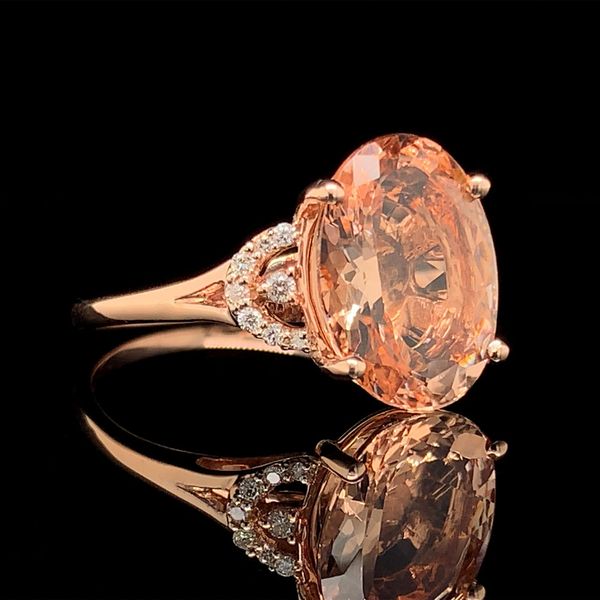 Oval Morganite And Diamond Ring Image 3 Geralds Jewelry Oak Harbor, WA