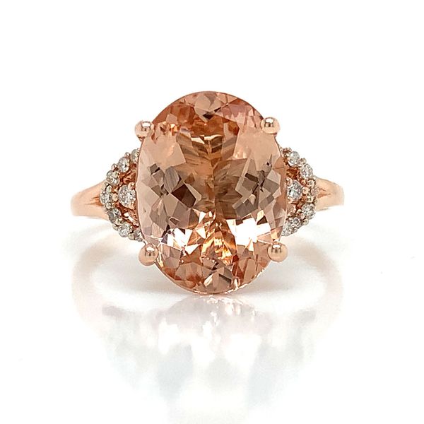 Oval Morganite And Diamond Ring Image 4 Geralds Jewelry Oak Harbor, WA