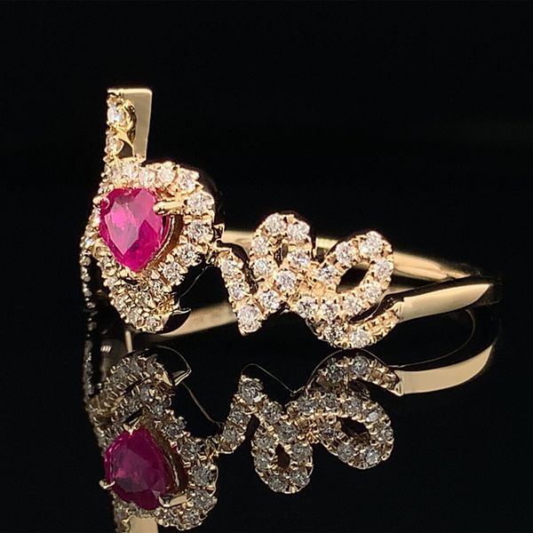Yellow Gold Ruby And Diamond Ring Image 3 Geralds Jewelry Oak Harbor, WA