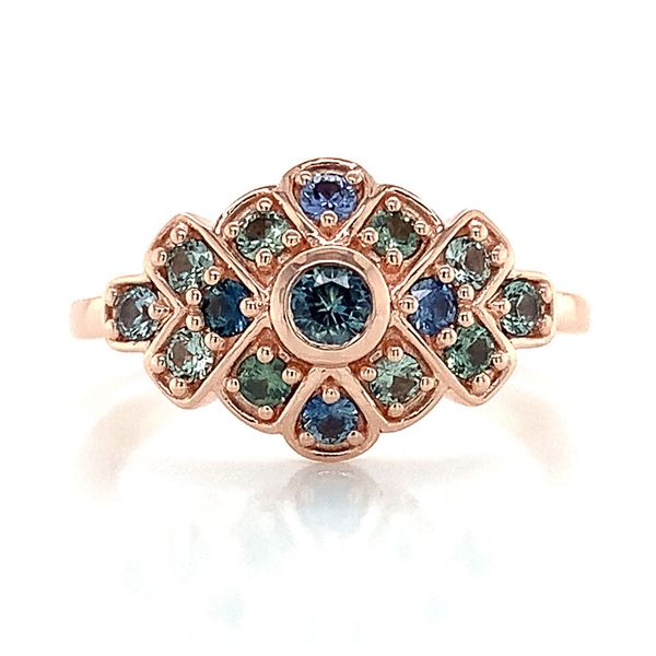 Montana Sapphire Vintage Style Rose Gold Ring Image 4 Geralds Jewelry Oak Harbor, WA