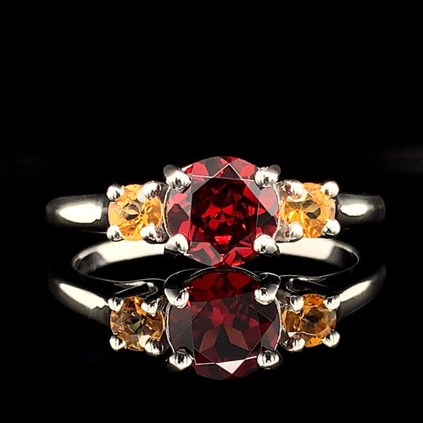 Garnet and Citrine 3 Stone Ring Geralds Jewelry Oak Harbor, WA