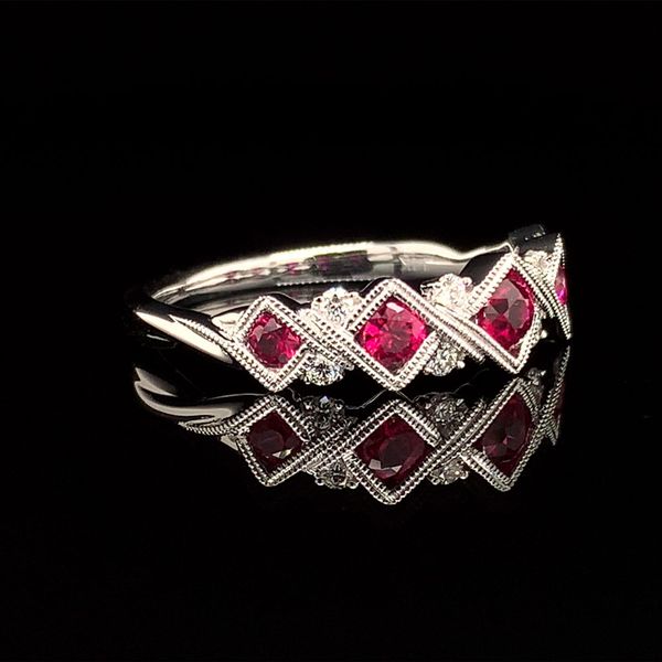 Vintage Inspired Ruby And Diamond Fashion Ring Image 2 Geralds Jewelry Oak Harbor, WA