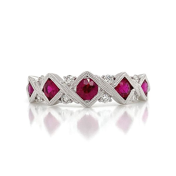Vintage Inspired Ruby And Diamond Fashion Ring Image 3 Geralds Jewelry Oak Harbor, WA