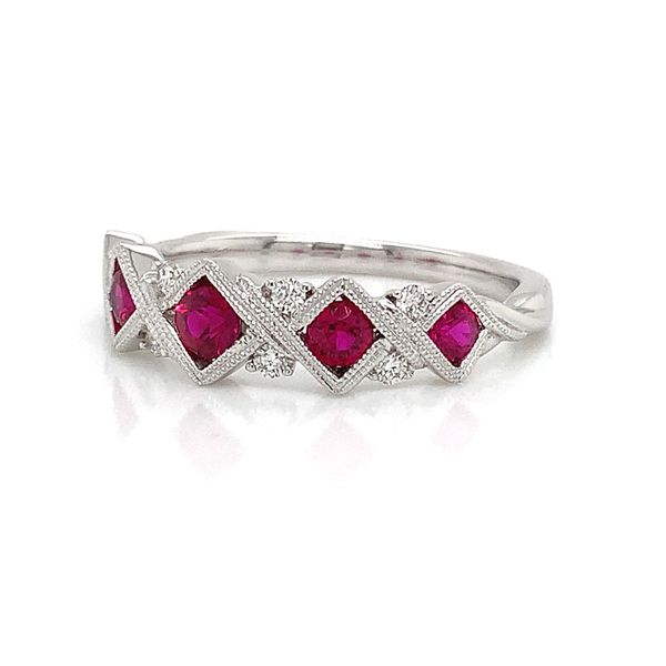 Vintage Inspired Ruby And Diamond Fashion Ring Image 5 Geralds Jewelry Oak Harbor, WA