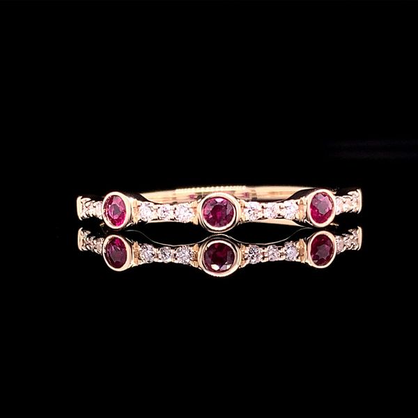 Yellow Gold Alternating Ruby And Diamond Fashion Ring Geralds Jewelry Oak Harbor, WA