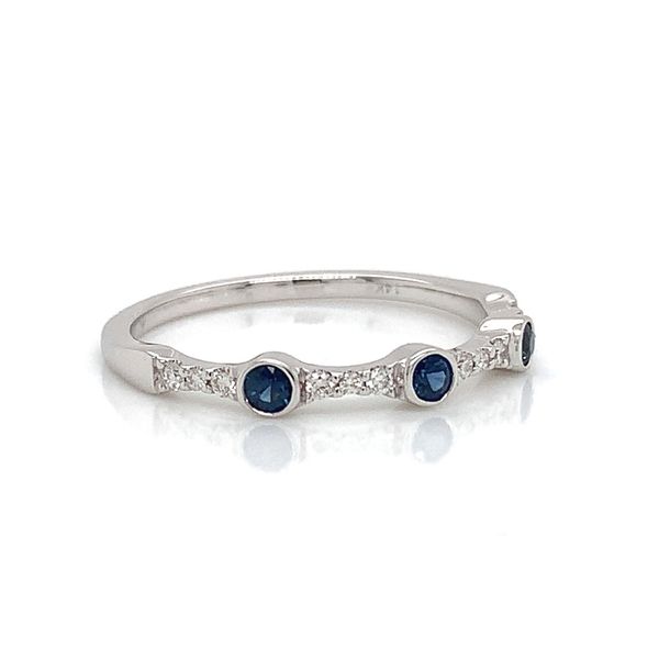 White Gold Alternating Sapphire And Diamond Fashion Ring Image 4 Geralds Jewelry Oak Harbor, WA