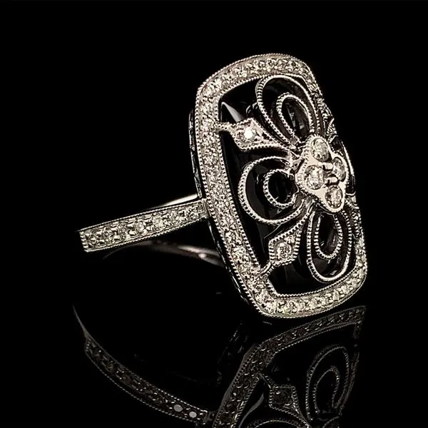 Onyx And Diamond Fashion Ring Image 2 Geralds Jewelry Oak Harbor, WA
