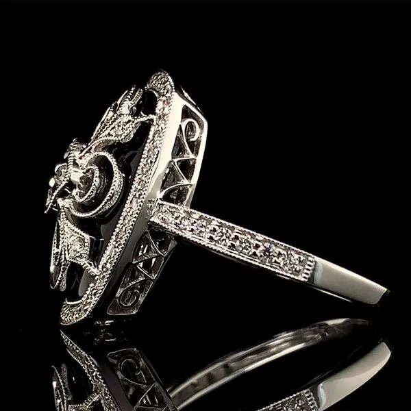 Onyx And Diamond Fashion Ring Image 3 Geralds Jewelry Oak Harbor, WA