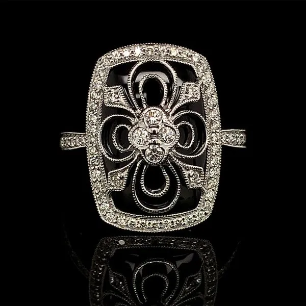 Onyx And Diamond Fashion Ring Geralds Jewelry Oak Harbor, WA
