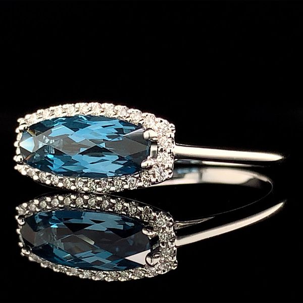 London Blue Topaz and Diamond Ring Image 2 Geralds Jewelry Oak Harbor, WA