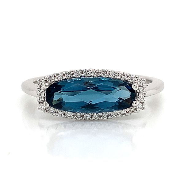 London Blue Topaz and Diamond Ring Image 4 Geralds Jewelry Oak Harbor, WA