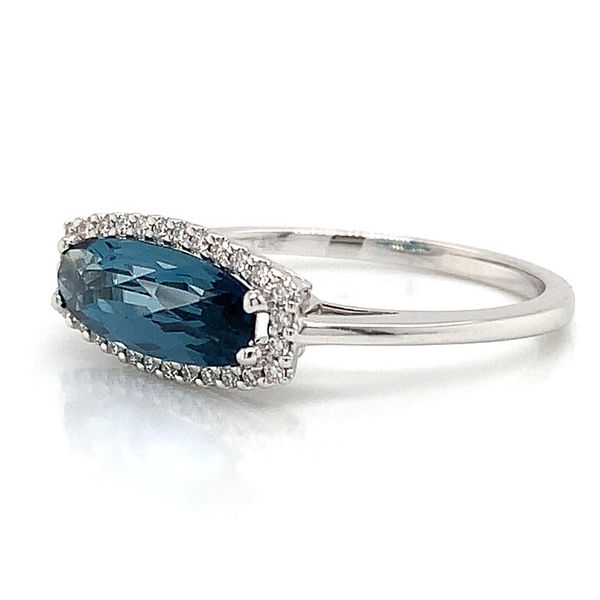 London Blue Topaz and Diamond Ring Image 5 Geralds Jewelry Oak Harbor, WA