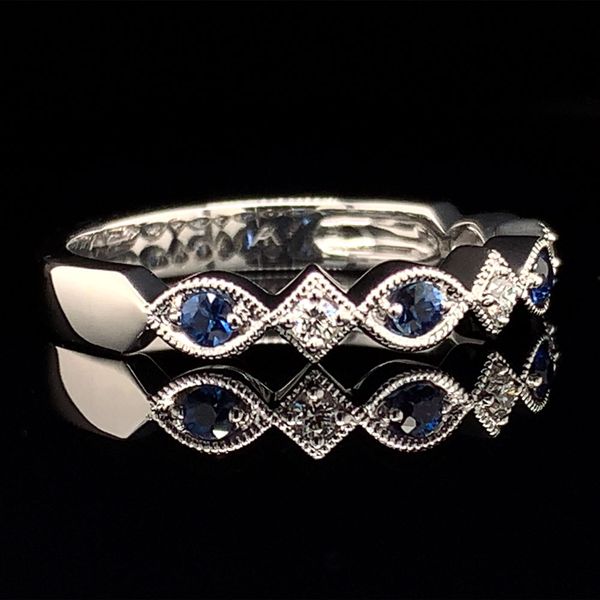 Milgrain Sapphire And Diamond Ring Image 2 Geralds Jewelry Oak Harbor, WA