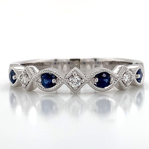 Milgrain Sapphire And Diamond Ring Image 3 Geralds Jewelry Oak Harbor, WA