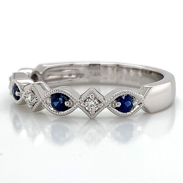 Milgrain Sapphire And Diamond Ring Image 4 Geralds Jewelry Oak Harbor, WA